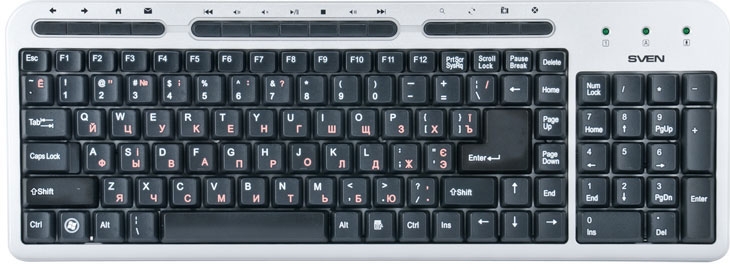 Клавіатура SVEN 309M Standard срібляста - зображення 1