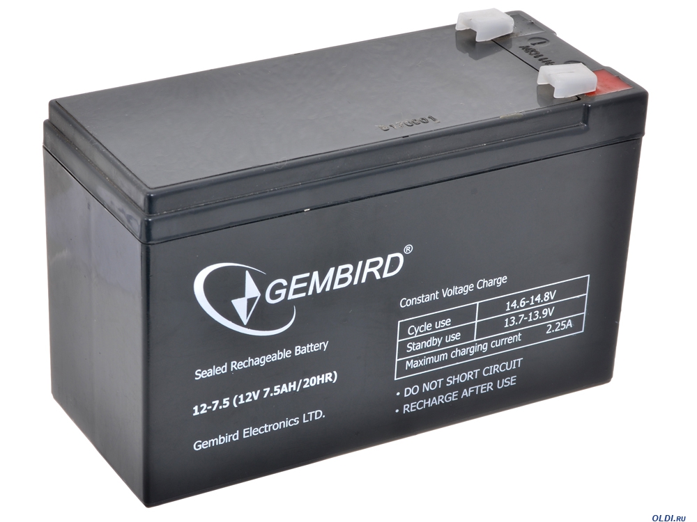Акумуляторна батарея Gembird 12V  7.5Ah - зображення 1