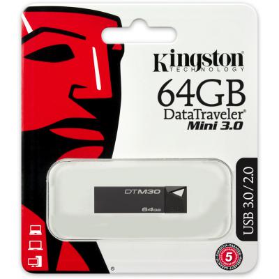 Флеш пам'ять USB 64 Gb Kingston (DTM30\/ 64GB) Mini 3.0 - зображення 2