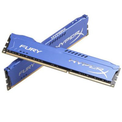 Пам'ять DDR3 RAM 8GB (2x4GB) 1600MHz Kingston CL10 dual chanel, HyperX Fury Blue - зображення 1