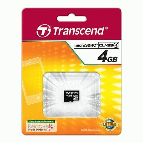 MicroSD 4 Gb Transcend class4 - зображення 3