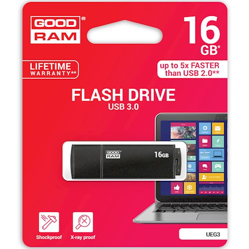 Флеш пам'ять USB 16Gb Goodram Edge Black USB 3.0 - зображення 4