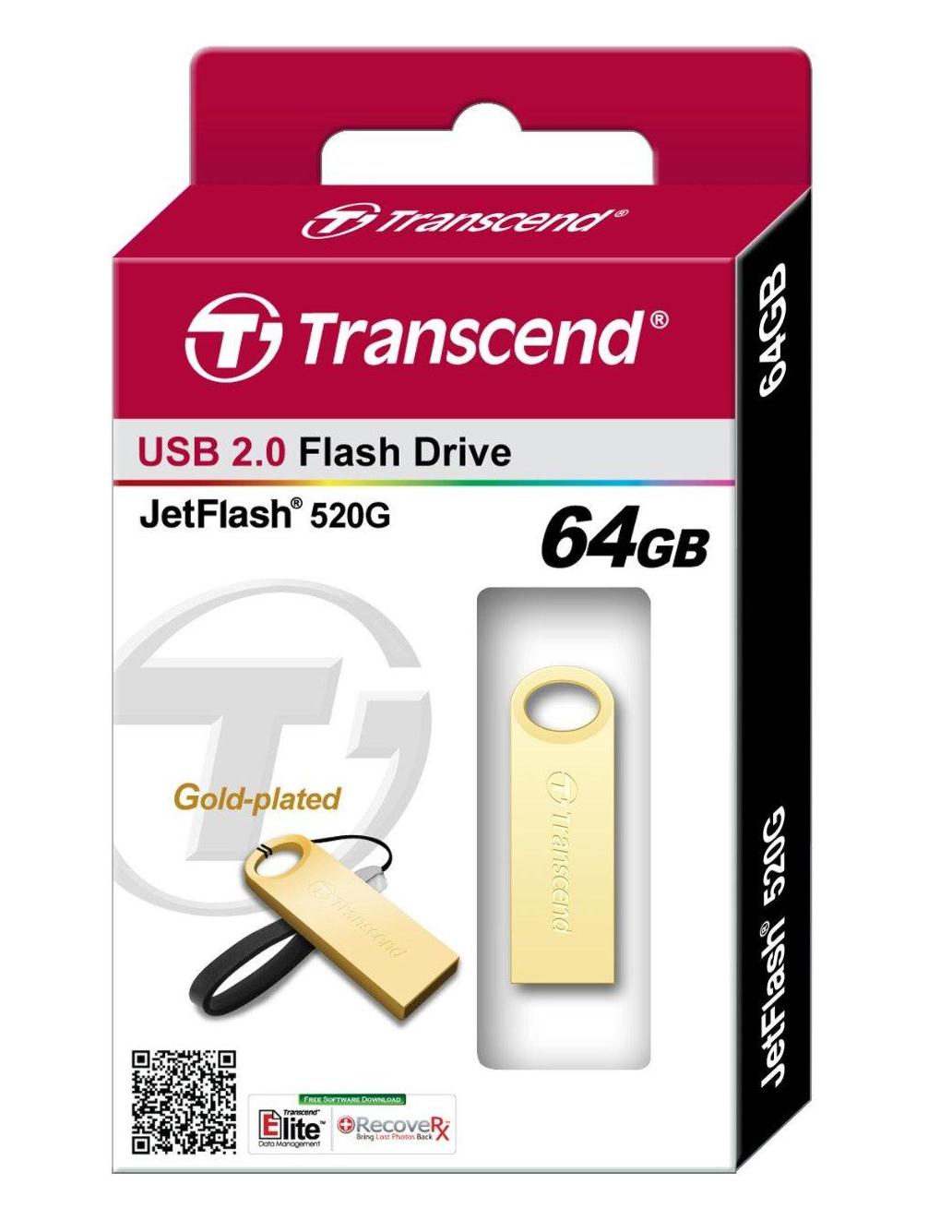 Флеш пам'ять USB 64 Gb Transcend JetFlash 520 gold - зображення 1