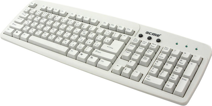 Клавіатура ACME KS01, біла, USB - зображення 1