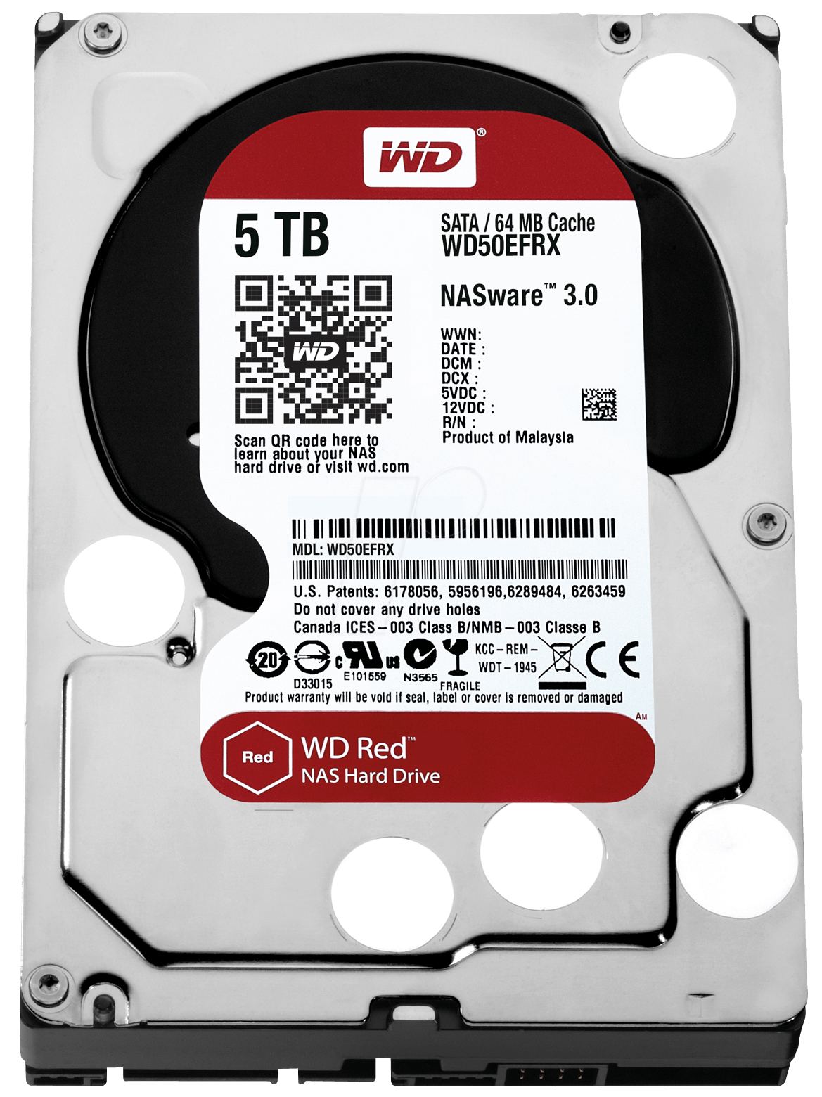 Жорсткий диск HDD 5000GB WD WD50EFRX - зображення 1