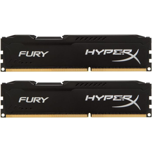 Пам'ять DDR3 RAM 8GB (2x4GB) 1600MHz Kingston CL10 dual chanel, HyperX Fury Black - зображення 1