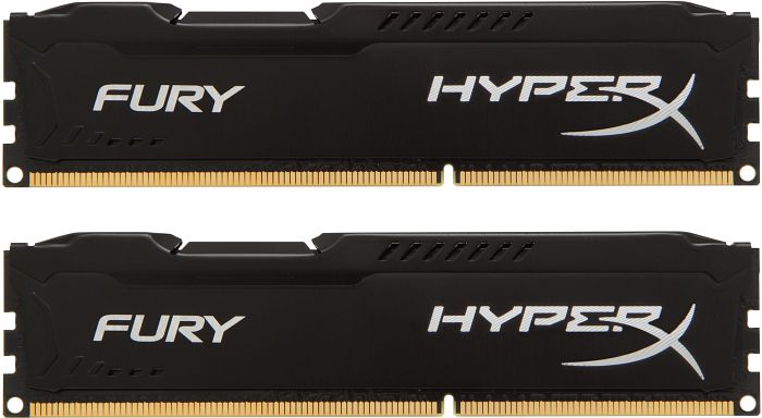 Пам'ять DDR3 RAM 8GB (2x4GB) 1600MHz Kingston CL10 dual chanel, HyperX Fury Black - зображення 1