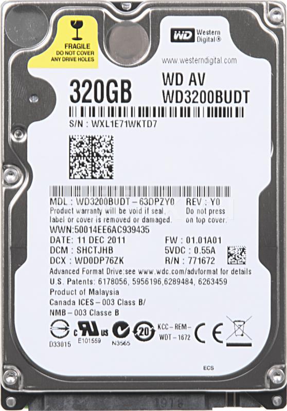 Жорсткий диск HDD WD 2.5 320GB WD3200BUCT - зображення 1