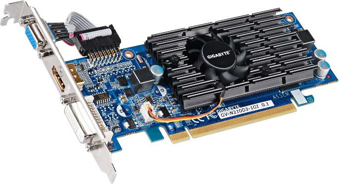 Відеокарта GeForce 210 1Gb DDR3 Gigabyte (GV-N210D3-1GI) - зображення 1