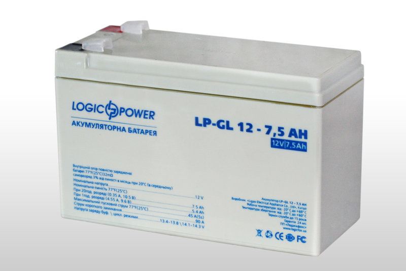Акумуляторна батарея LogicPower LPM-GL 12V 7.5Ah гелева (6562) - зображення 1