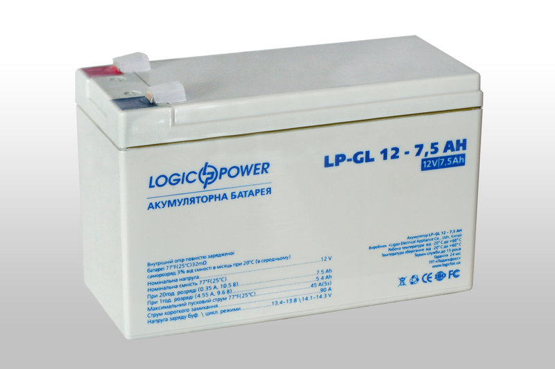 Акумуляторна батарея LogicPower LPM-GL 12V 7.5Ah гелева (6562) - зображення 2