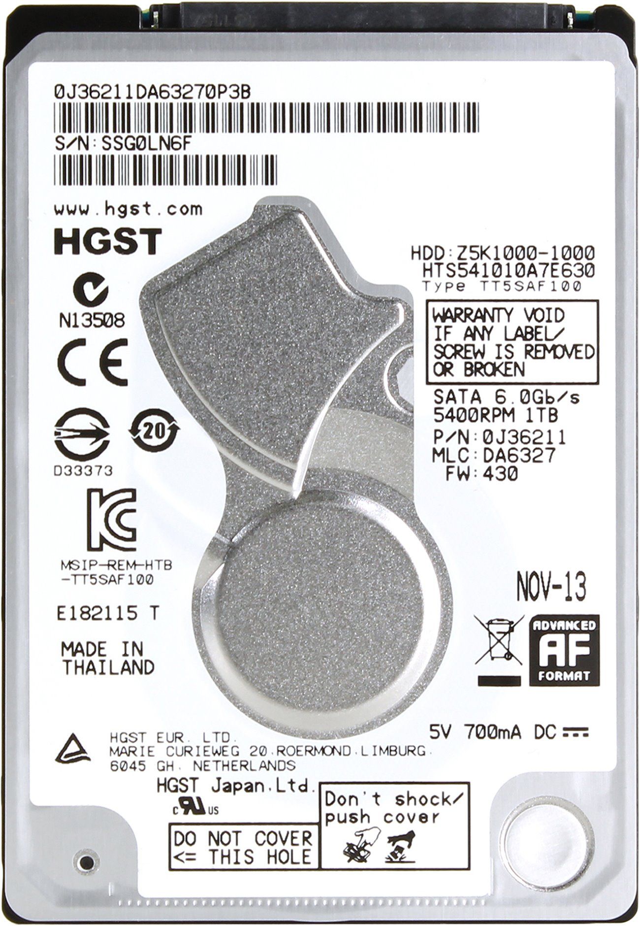 Жорсткий диск HDD Hitachi 2.5 750GB 0J42312 \/HTS541075A7E630 - зображення 1