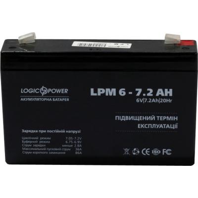 Акумуляторна батарея Logicpower 6В 7.2 Агод - зображення 3
