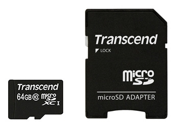 MicroSDXC 64 Gb Transcend class 10  UHS-I - зображення 1