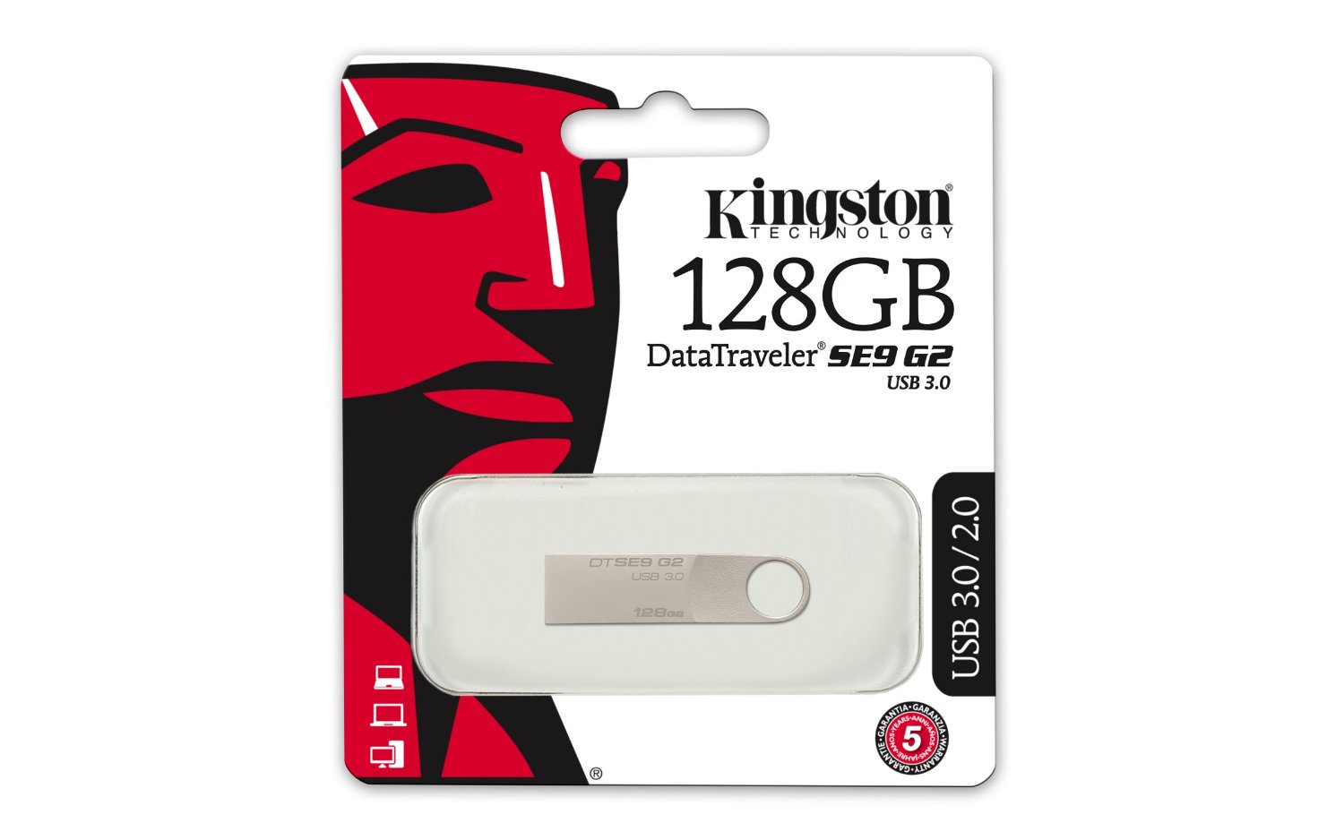 Флеш пам'ять USB 128Gb Kingston Data Traveler SE9 G2 USB 3.0 - зображення 2