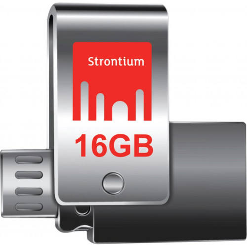 Флеш пам'ять USB 16Gb STRONTIUM Nitro Plus Silver OTG USB 3.0 - зображення 1