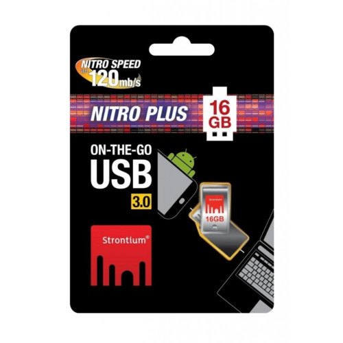 Флеш пам'ять USB 16Gb STRONTIUM Nitro Plus Silver OTG USB 3.0 - зображення 2