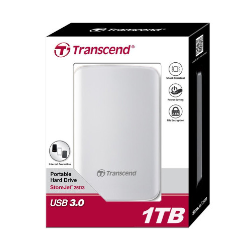 Зовнішній жорсткий диск HDD 1000Gb Transcend (TS1TSJ25D3W) - зображення 1