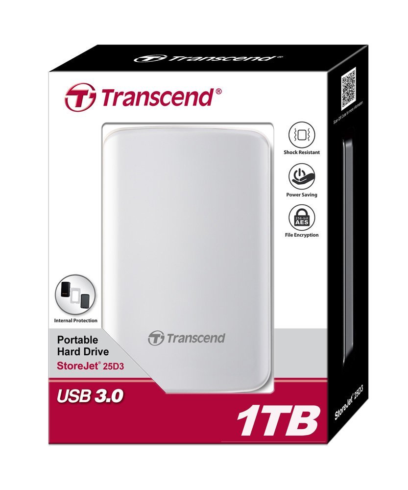 Зовнішній жорсткий диск HDD 1000Gb Transcend (TS1TSJ25D3W) - зображення 1