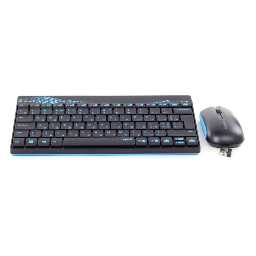 Клавіатура+мишка Rapoo 8000 wireless Blue - зображення 1