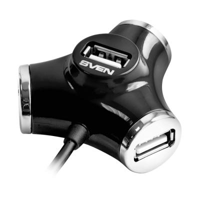 Концентратор USB 2.0 SVEN HB-012 black 4 порти - зображення 1