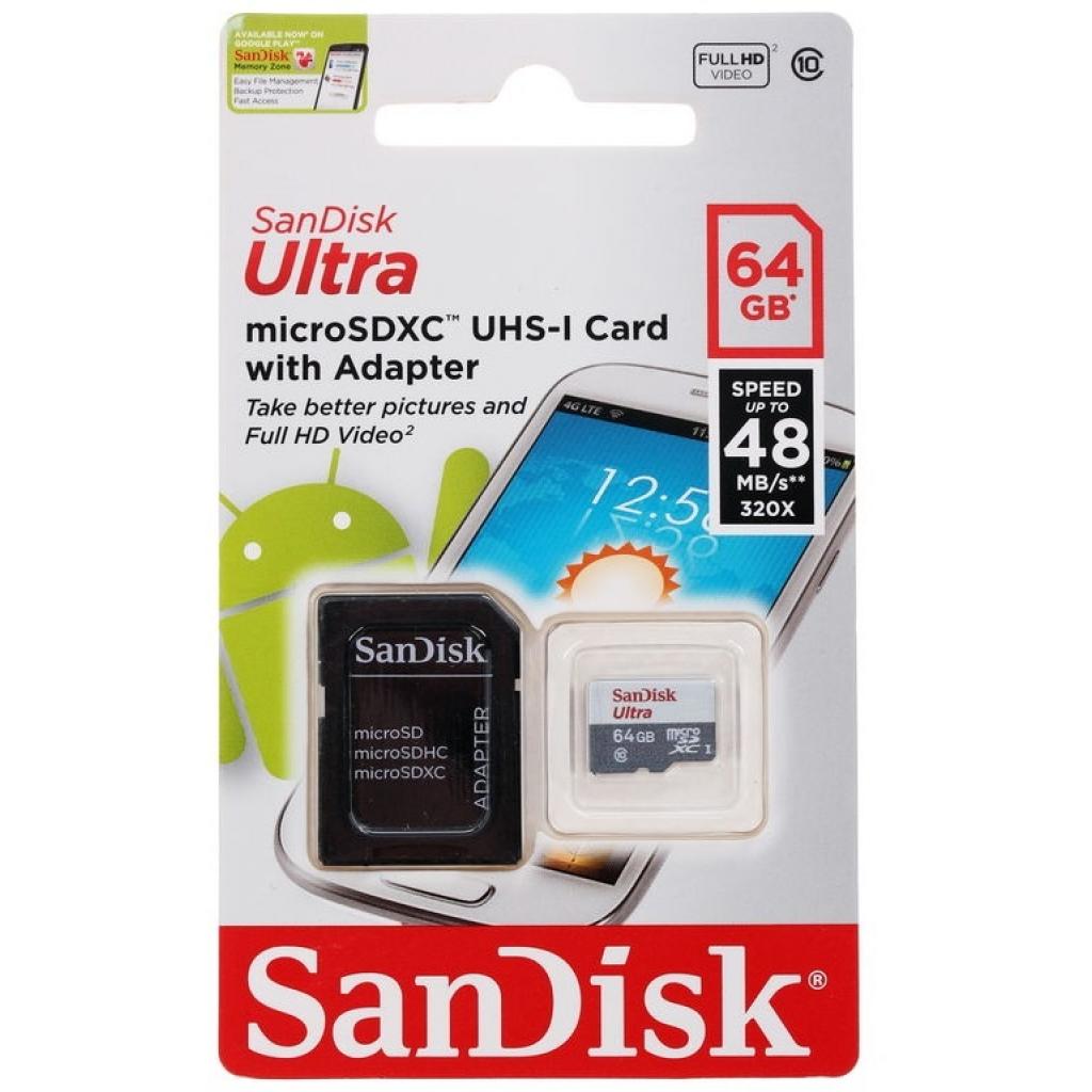 MicroSDXC 64 Gb SANDISK Ultra UHS-I - зображення 3
