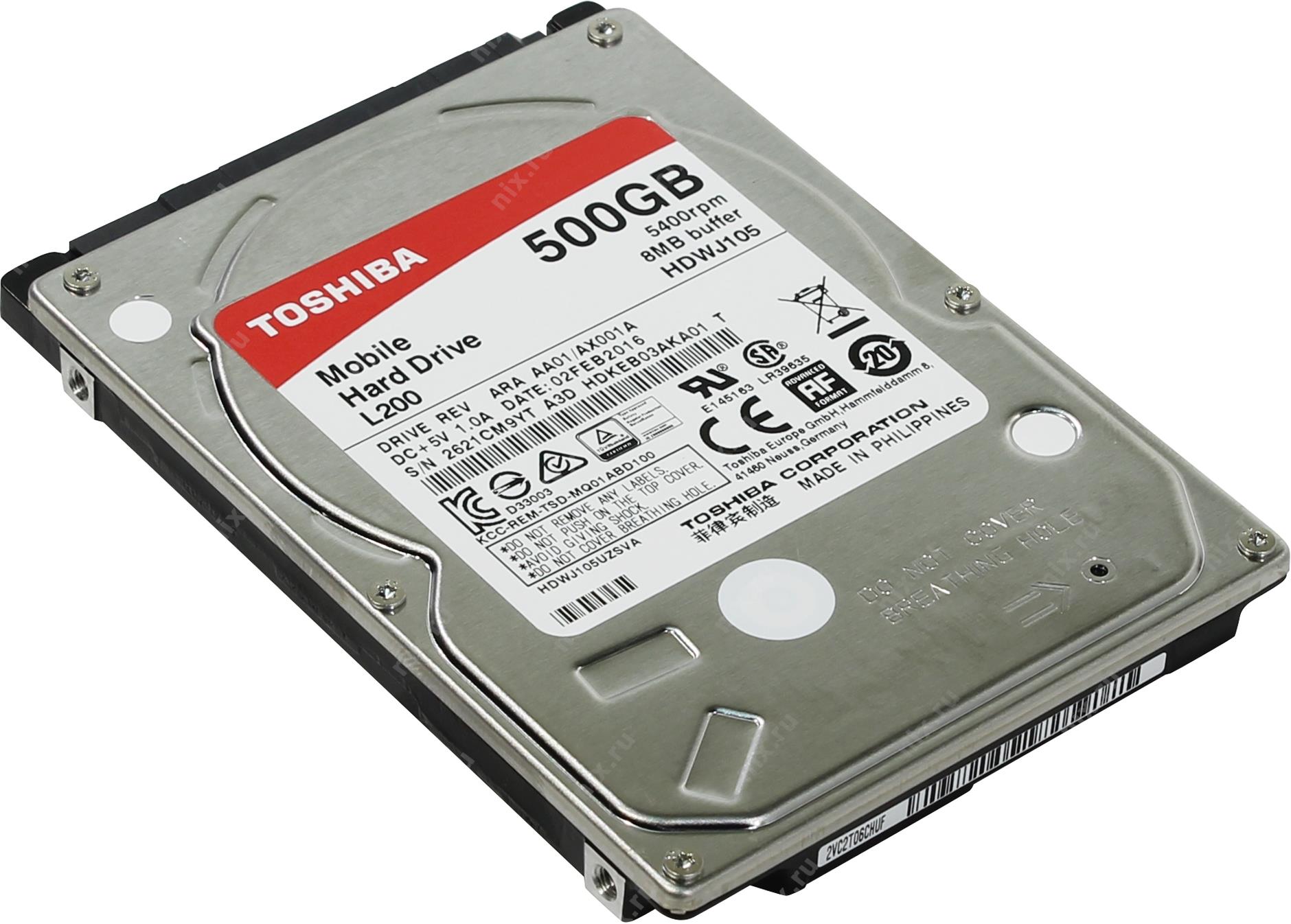 Жорсткий диск HDD TOSHIBA 2.5 500GB L200 - зображення 2
