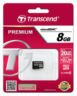 MicroSDHC 8 Gb Transcend class 10 - зображення 1