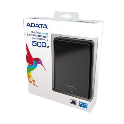 Зовнішній жорсткий диск HDD 500GB A-Data HV620 (AHV620-500GU3-CBK) - зображення 2