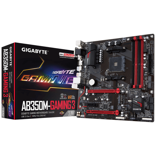 Мат. плата AM4 Gigabyte GA-AB350M-Gaming 3 - зображення 1