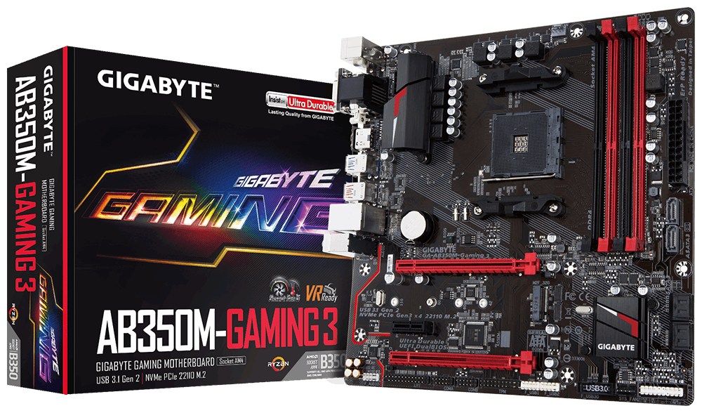 Мат. плата AM4 Gigabyte GA-AB350M-Gaming 3 - зображення 1