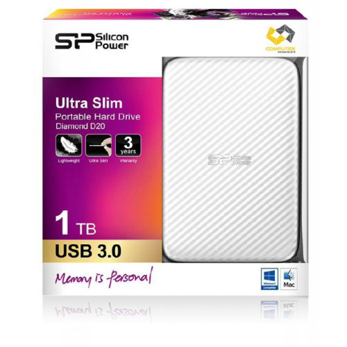 Зовнішній жорсткий диск HDD 1000Gb Silicon Power Diamond D20 USB3.0, 2.5 - зображення 1