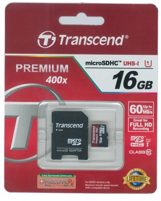 MicroSDHC 16 Gb Transcend class 10 UHS-I Premium - зображення 2