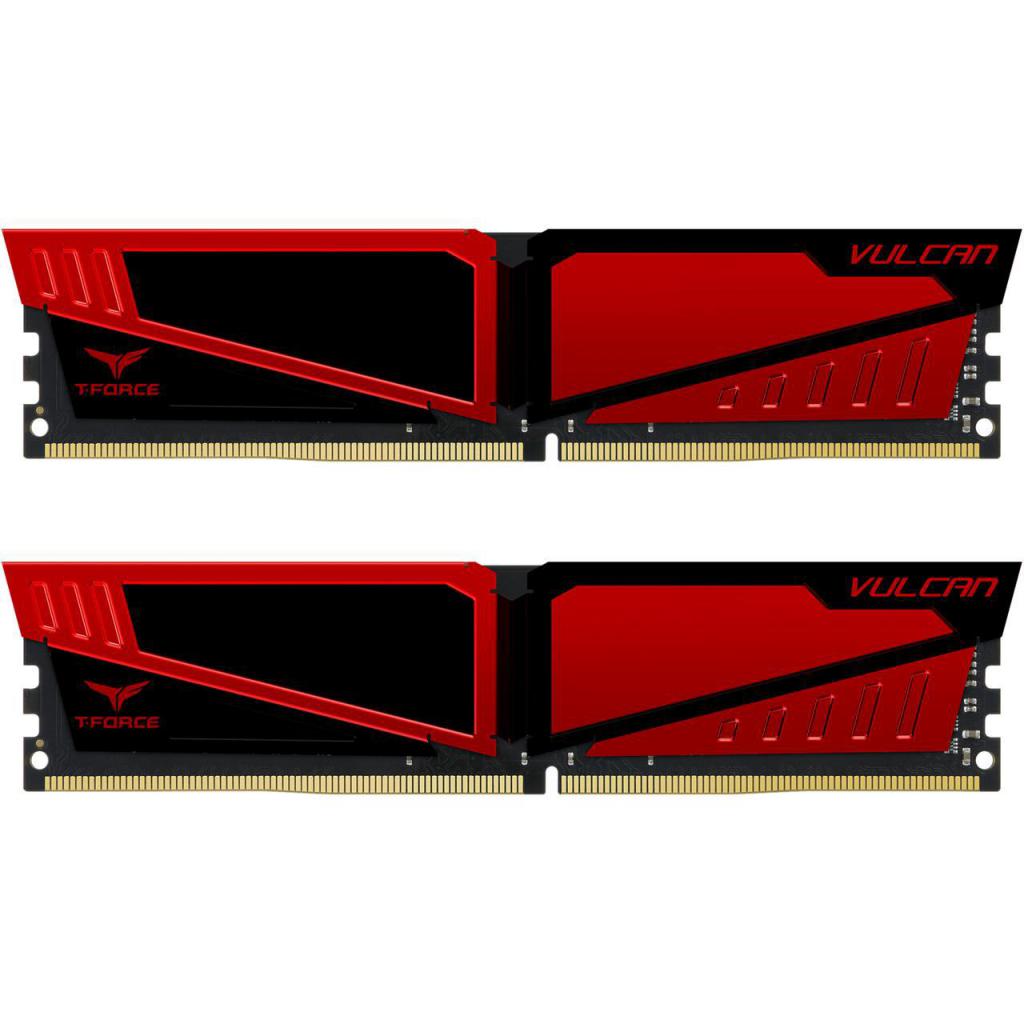 Пам'ять DDR4 RAM_16Gb (2x8Gb) 2400Mhz Team Vulcan Red (TLRED416G2400HC14DC01) - зображення 1