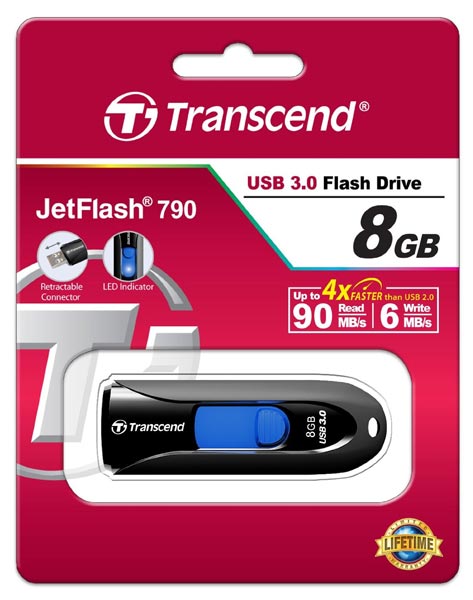 Флеш пам'ять USB 8 Gb Transcend JetFlash 790 USB 3.0 - зображення 3