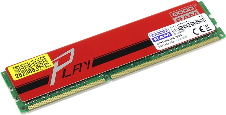 Пам'ять DDR3 RAM 8GB (1x8GB) 1866MHz Goodram PC3-15000 CL10 Play Red - зображення 1