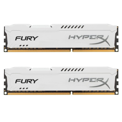 Пам'ять DDR3 RAM 8GB (2x4GB) 1600MHz Kingston CL10 dual chanel, HyperX Fury White - зображення 1