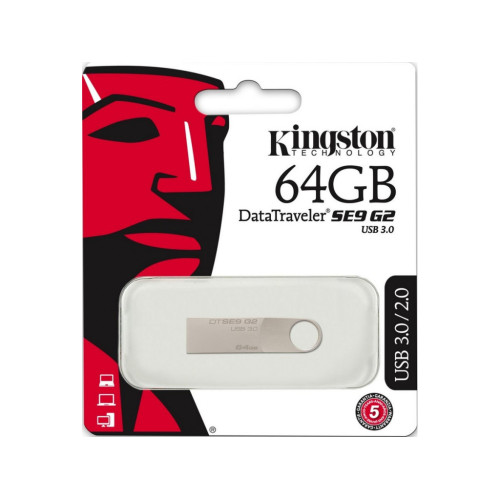 Флеш пам'ять USB 64 Gb Kingston SE9 G2 Silver - зображення 3