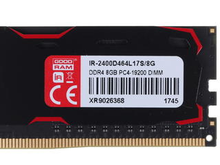 Пам'ять DDR4 RAM 8Gb (1x8Gb) 2400Mhz Goodram Iridium Black (IR-2400D464L17S\/8G) - зображення 2