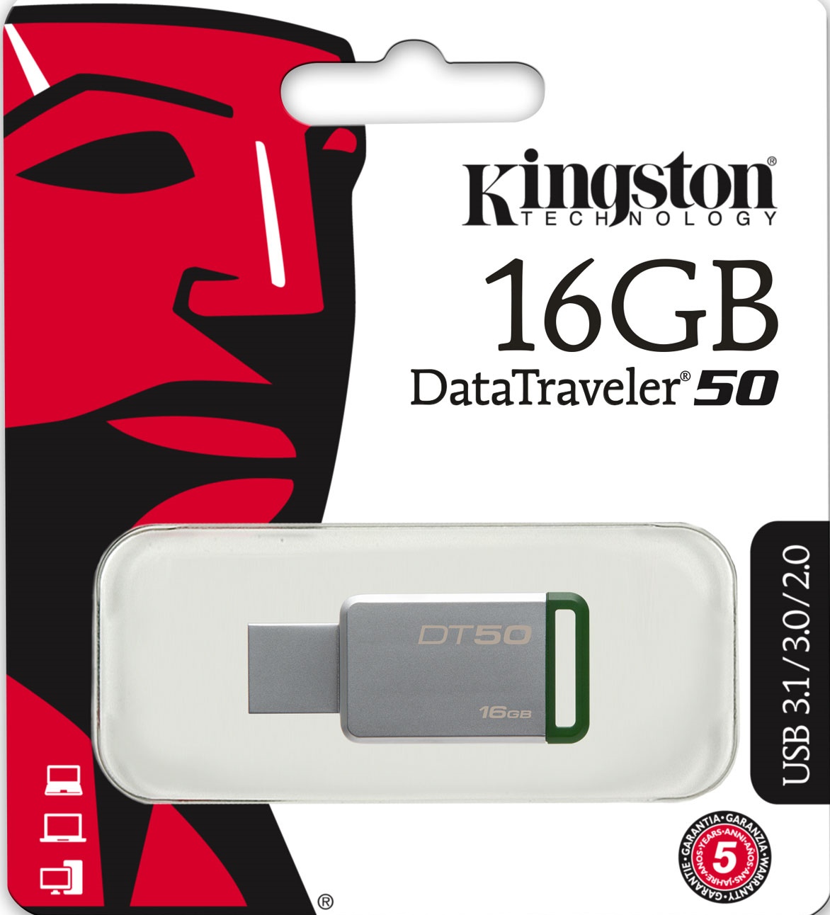 Флеш пам'ять USB 16Gb Kingston DataTraveler 50 USB3.1 - зображення 2