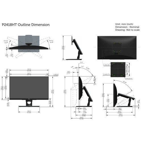 Монітор 24 Dell P2418HT сенсорний - зображення 2