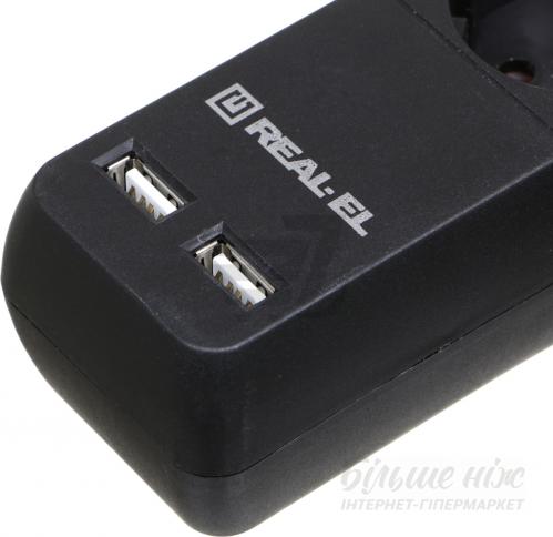 Мережевий фільтр REAL-EL RS-6 PROTECT USB (EL122300018) - зображення 2