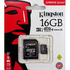 MicroSDHC 16 Gb Kingston Canvas Select class 10 UHS-I - зображення 1