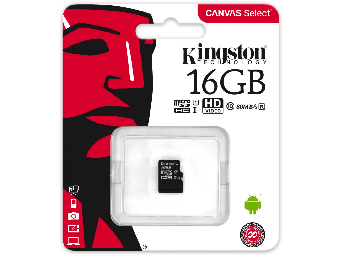 MicroSDHC 16 Gb Kingston Canvas Select class 10 UHS-I - зображення 4