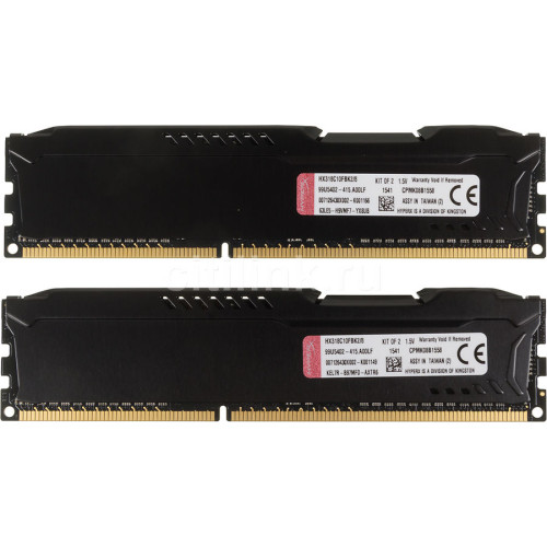 Пам'ять DDR3 RAM 8GB (2x4GB) 1866MHz Kingston HyperX Fury Black (HX318C10FBK2\/8) PC3-14933 CL10 - зображення 2