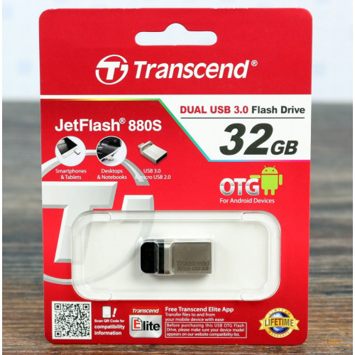 Флеш пам'ять USB 32 Gb Transcend JetFlash 880S USB 3.0 OTG - зображення 2