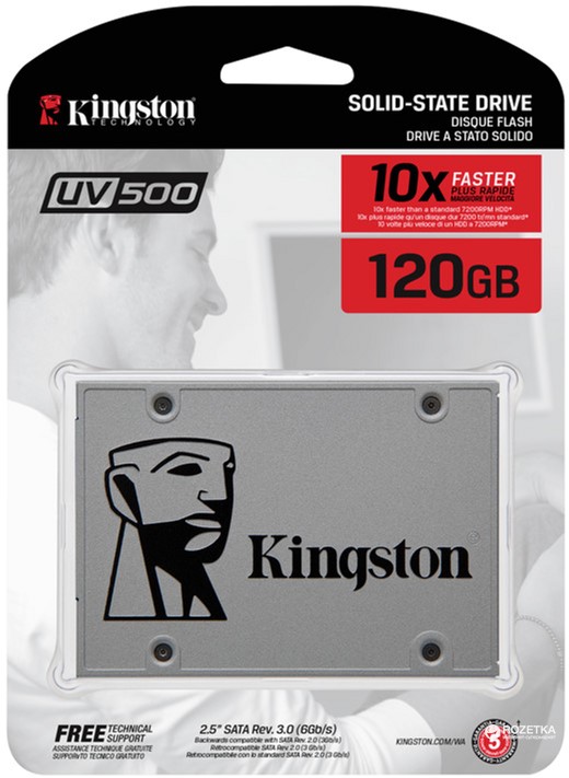 Накопичувач SSD 120GB Kingston UV500 (SUV500\/120G) - зображення 1