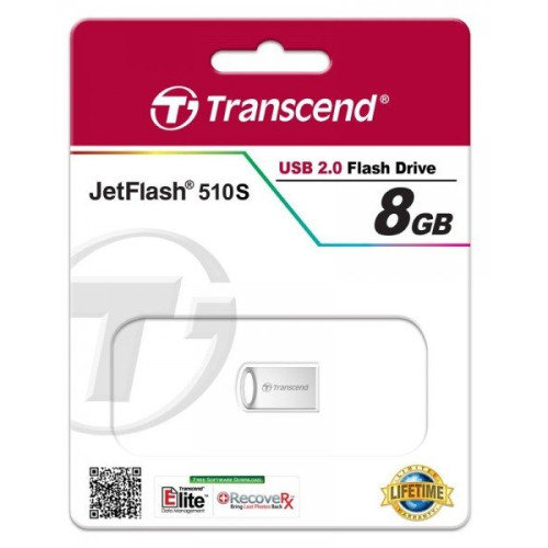 Флеш пам'ять USB 8 Gb Transcend JetFlash 510 Silver USB 2.0 - зображення 3