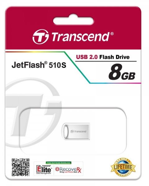 Флеш пам'ять USB 8 Gb Transcend JetFlash 510 Silver USB 2.0 - зображення 3