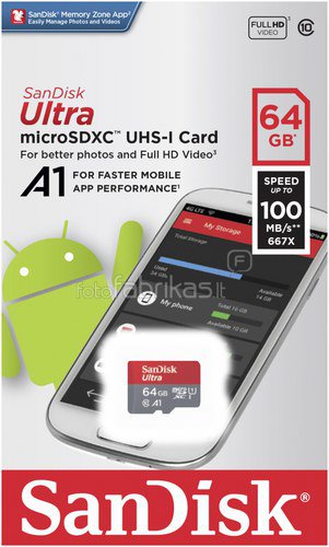 MicroSDXC 64 Gb SANDISK Ultra UHS-I - зображення 2